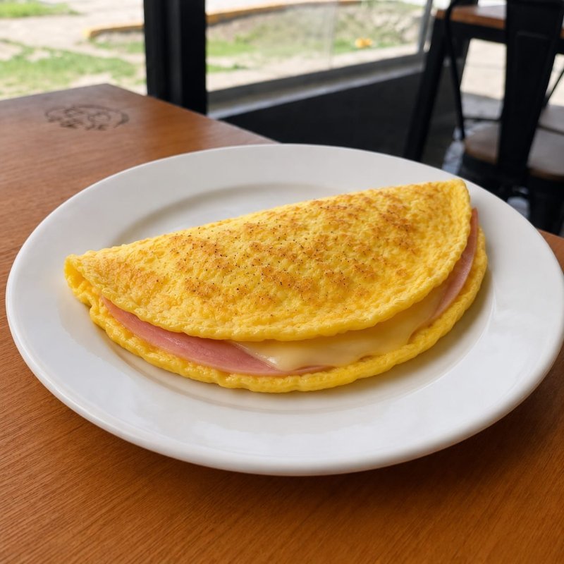 Omelette de jamón y queso